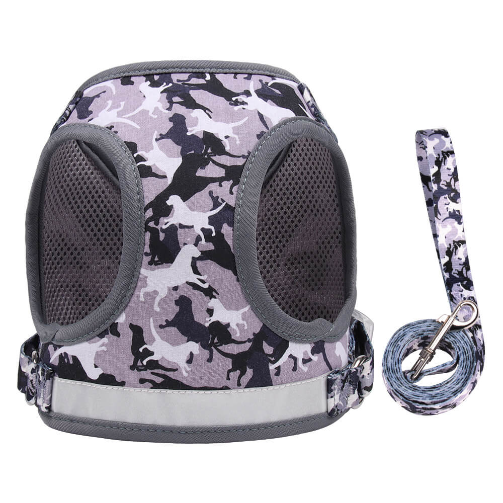 Polyester Dog Harness Camouflage Printing Adjustable Vest