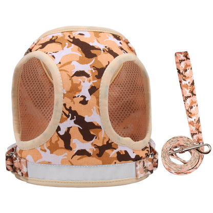 Polyester Dog Harness Camouflage Printing Adjustable Vest