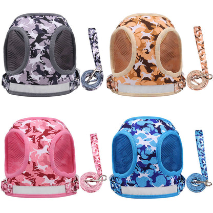 Polyester Dog Harness Camouflage Printing Adjustable Vest