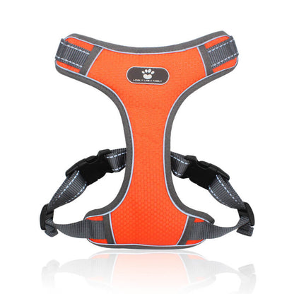 Mesh Ventilation Dog Harness Adjustable with Reflective Trim