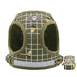 Plaid Adjustable Dog Harness Soft Mesh Vest with Leash