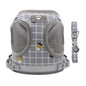 Plaid Adjustable Dog Harness Soft Mesh Vest with Leash