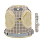 Plaid Adjustable Dog Harness Soft Mesh Vest with Leash