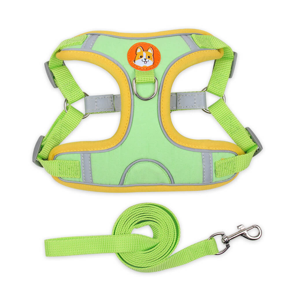 Suede Dog Harness Adjustable Soft Padding for Small Medium Dogs