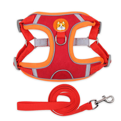 Suede Dog Harness Adjustable Soft Padding for Small Medium Dogs