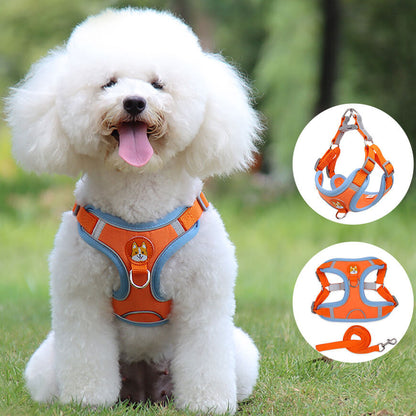 Suede Dog Harness Adjustable Soft Padding for Small Medium Dogs