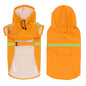 Waterproof Dog Raincoat Poncho Reflective Adjustable Hood