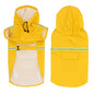 Waterproof Dog Raincoat Poncho Reflective Adjustable Hood