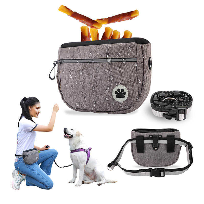 Waterproof Dog Training Treat Bag with Adjustable Waist Strap