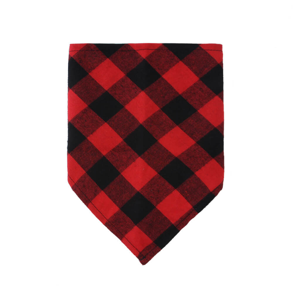 Cotton Dog Bandana Adjustable Plaid Neck Scarf for Dogs