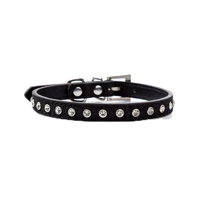 Rhinestone Dog Collar Adjustable Leather Sparkle Design