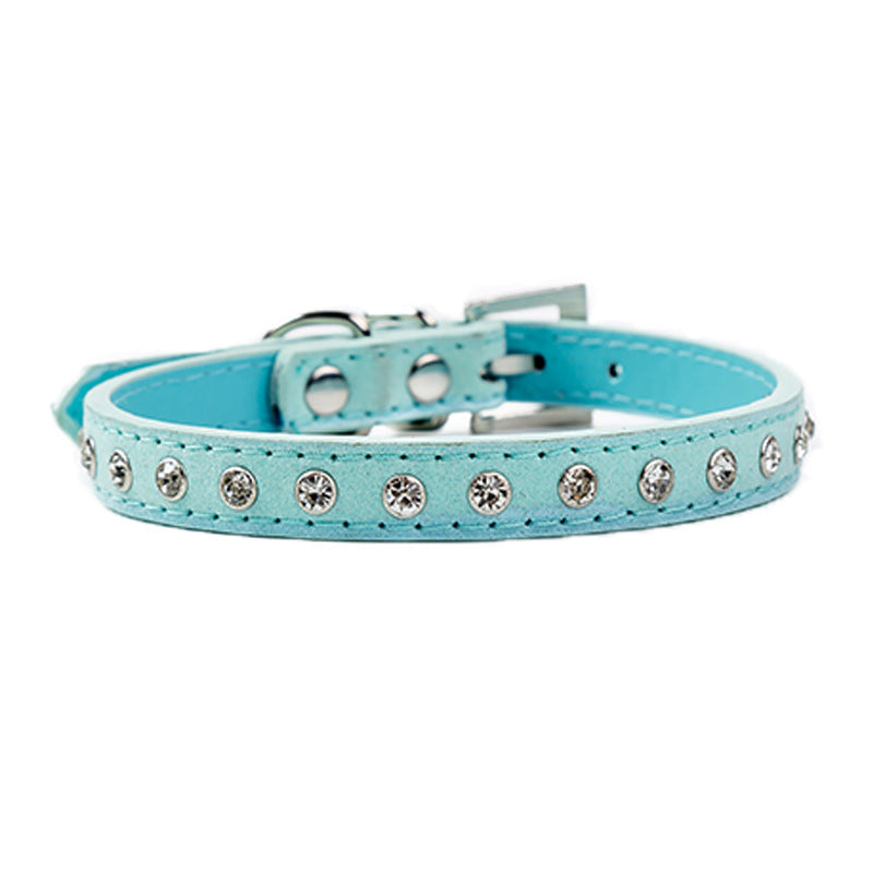Rhinestone Dog Collar Adjustable Leather Sparkle Design