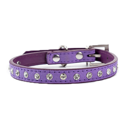 Rhinestone Dog Collar Adjustable Leather Sparkle Design