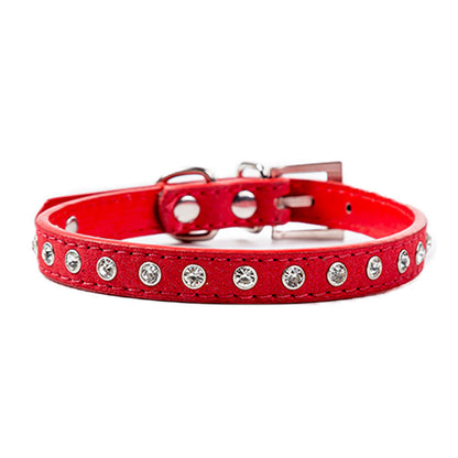 Rhinestone Dog Collar Adjustable Leather Sparkle Design