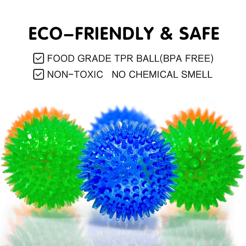 Spiky Bounce TPR Dog Chew Toy Ball Interactive Squeaky 3