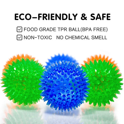 Spiky Bounce TPR Dog Chew Toy Ball Interactive Squeaky 3