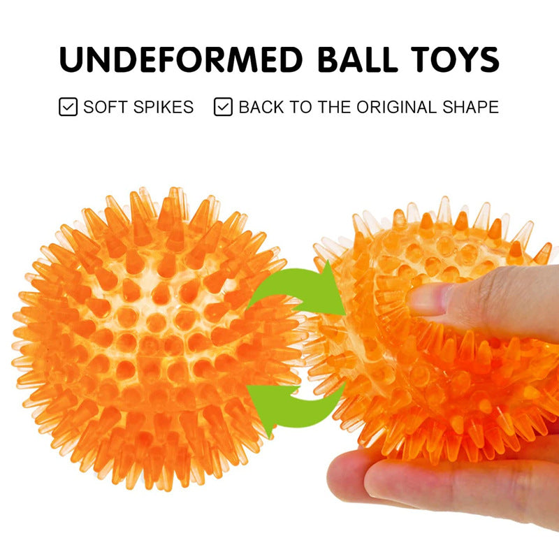 Spiky Bounce TPR Dog Chew Toy Ball Interactive Squeaky 2