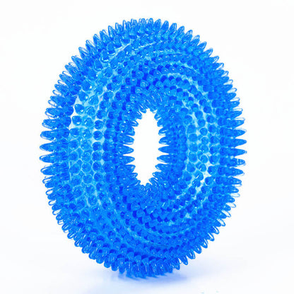 Spiky Ring Dog Chew Toy Squeaky TPR Durable 10cm 12cm 8