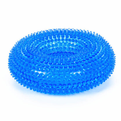 Spiky Ring Dog Chew Toy Squeaky TPR Durable 10cm 12cm 7