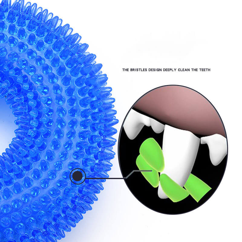 Spiky Ring Dog Chew Toy Squeaky TPR Durable 10cm 12cm 3