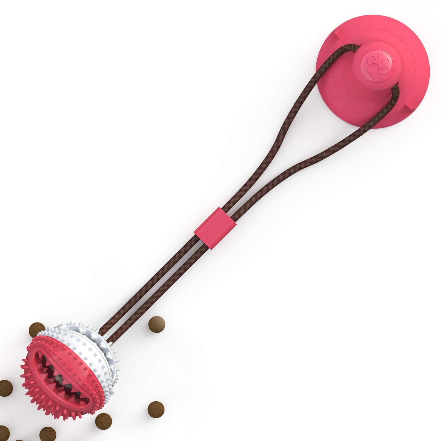 Squeaky TPR Dog Chew Toy Dispensing Ball with Suction Cup 4