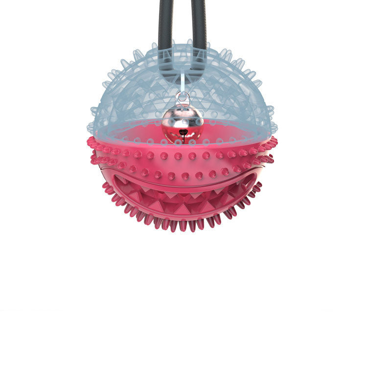 Squeaky TPR Dog Chew Toy Dispensing Ball with Suction Cup 3