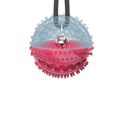 Squeaky TPR Dog Chew Toy Dispensing Ball with Suction Cup 3