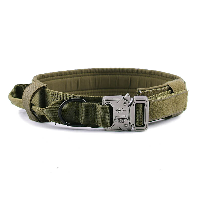 Tactical Nylon Dog Collar Heavy Duty Adjustable Metal Buckle