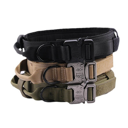 Tactical Nylon Dog Collar Heavy Duty Adjustable Metal Buckle