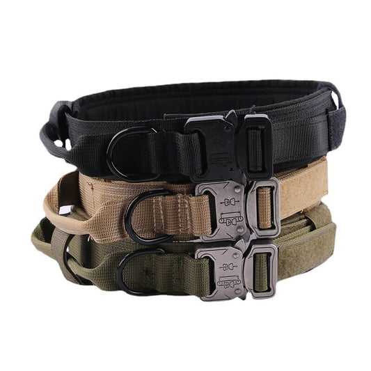 Tactical Nylon Dog Collar Heavy Duty Adjustable Metal Buckle