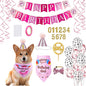 Adjustable Dog Bandana Birthday Party Supplies with Bow Tie and Hat