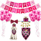 Dog Birthday Party Crown Adjustable Bow Tie and Bandana Set