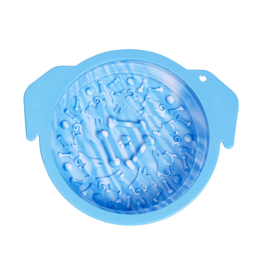 Foldable Silicone Slow Feeder Dog Travel Bowl 21x21x2.5cm