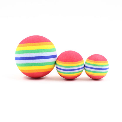 Rainbow EVA Dog Fetch Toy Soft Durable Ball Variety Sizes