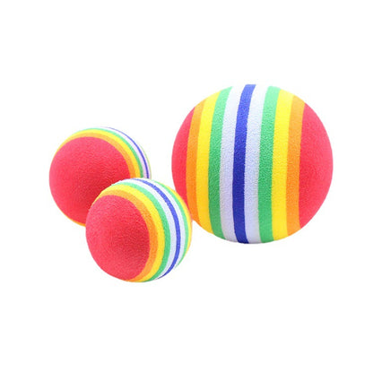 Rainbow EVA Dog Fetch Toy Soft Durable Ball Variety Sizes