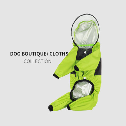 Waterproof PU Dog Raincoat with Hood Full Body Cover 5