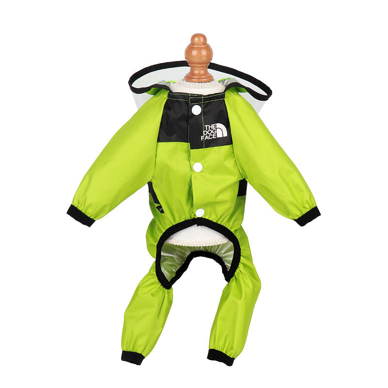 Waterproof PU Dog Raincoat with Hood Full Body Cover 4
