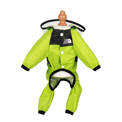 Waterproof PU Dog Raincoat with Hood Full Body Cover 4
