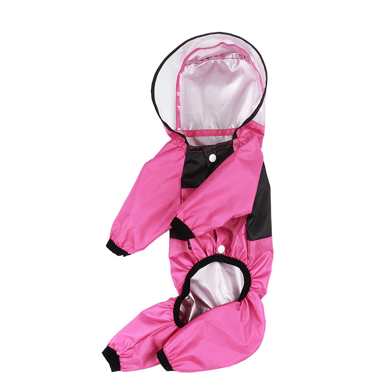 Waterproof PU Dog Raincoat with Hood Full Body Cover 3