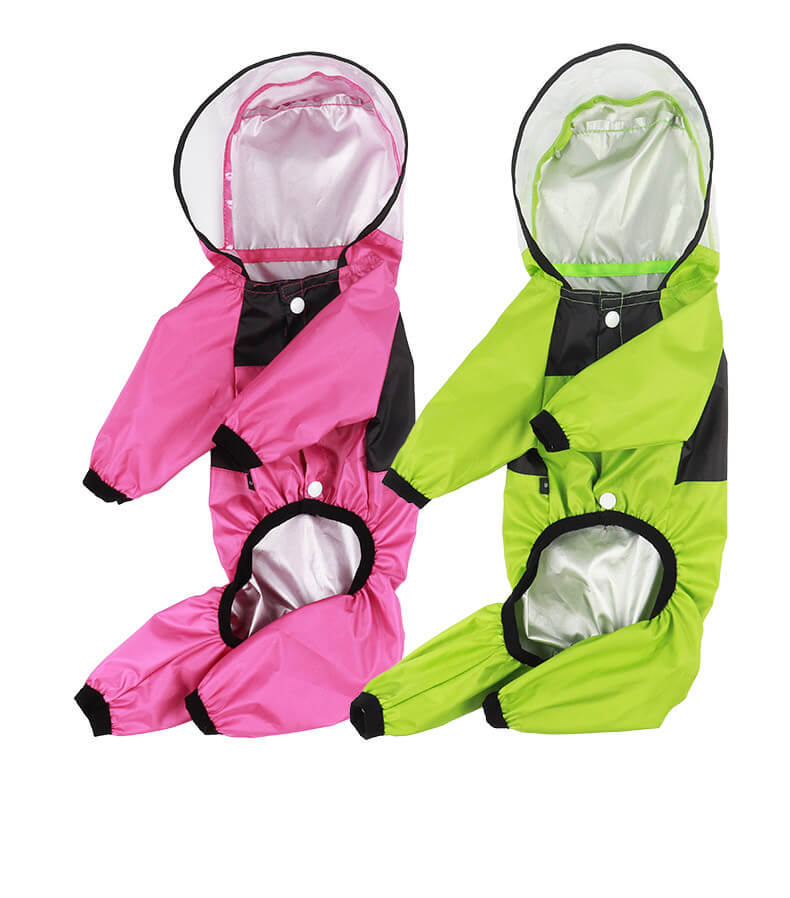 Waterproof PU Dog Raincoat with Hood Full Body Cover