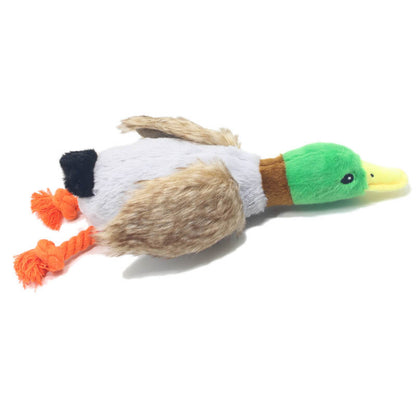 Squeaky Plush Duck Dog Toy Soft Interactive Chew