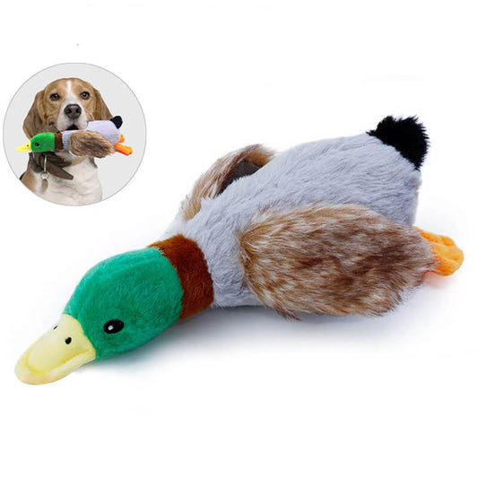 Squeaky Plush Duck Dog Toy Soft Interactive Chew