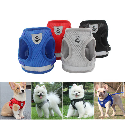 Reflective Dog Harness Traction Rope Adjustable Vest 3