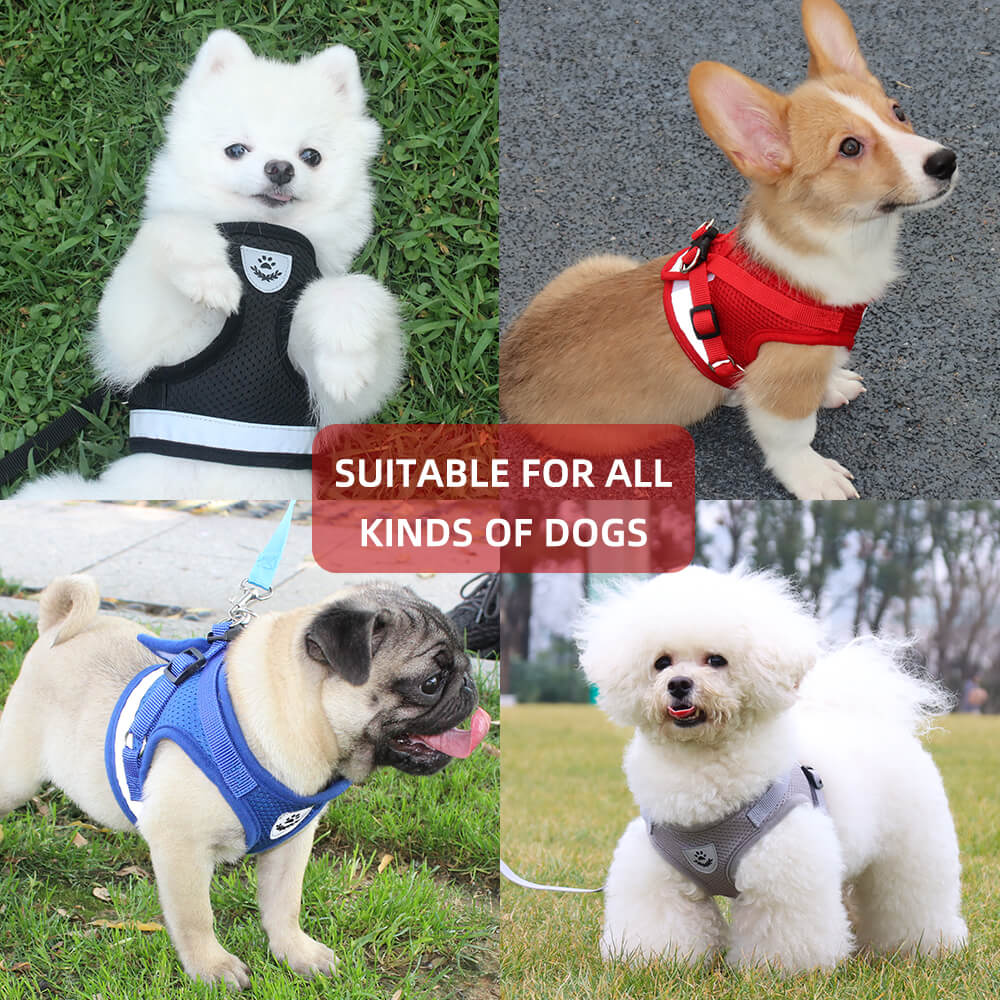 Reflective Dog Harness Traction Rope Adjustable Vest 4