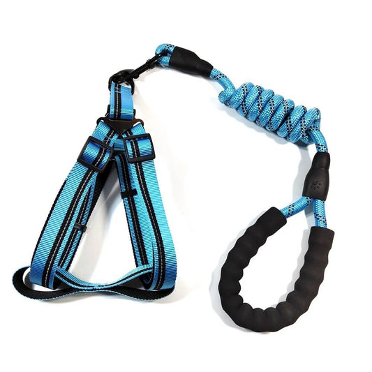 Nylon Dog Harness and Traction Rope Reflective Foam Handle