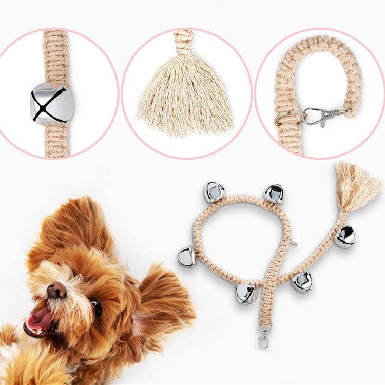 Woven Dog Rope Toy Training Doorbell with Bells 8