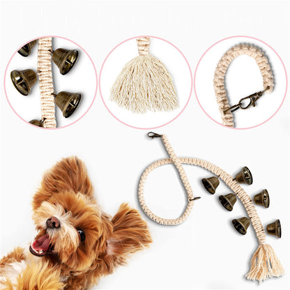 Woven Dog Rope Toy Training Doorbell with Bells 9