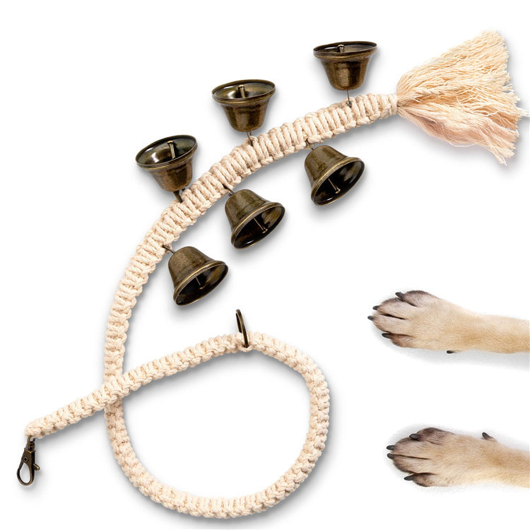 Woven Dog Rope Toy Training Doorbell with Bells 7
