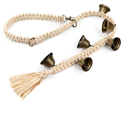 Woven Dog Rope Toy Training Doorbell with Bells 4
