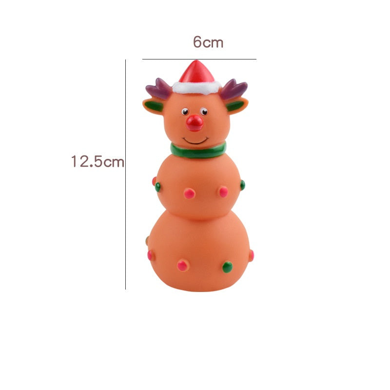 Christmas Vinyl Dog Chew Toy Squeaky Santa Elk Tree 2